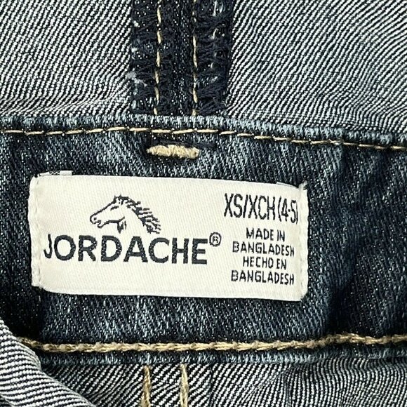 Jordache Bib Overall Shorts Blue Denim Girls Size XS 4-5 Summer - Picture 2 of 11